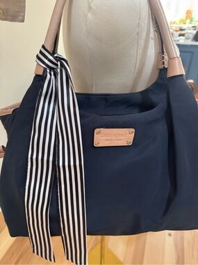 Kate Spade Nylon Tote Navy | Blush Trim | Polka Dot Lining